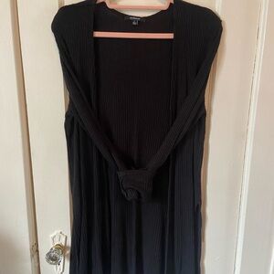Ambiance Black Open-Front Cardigan